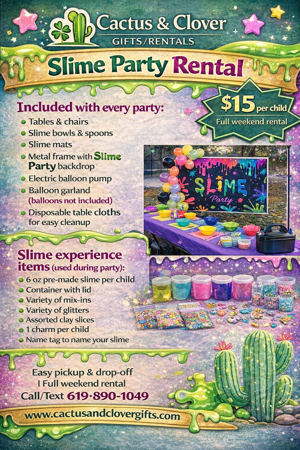 Slime Party Package Rental